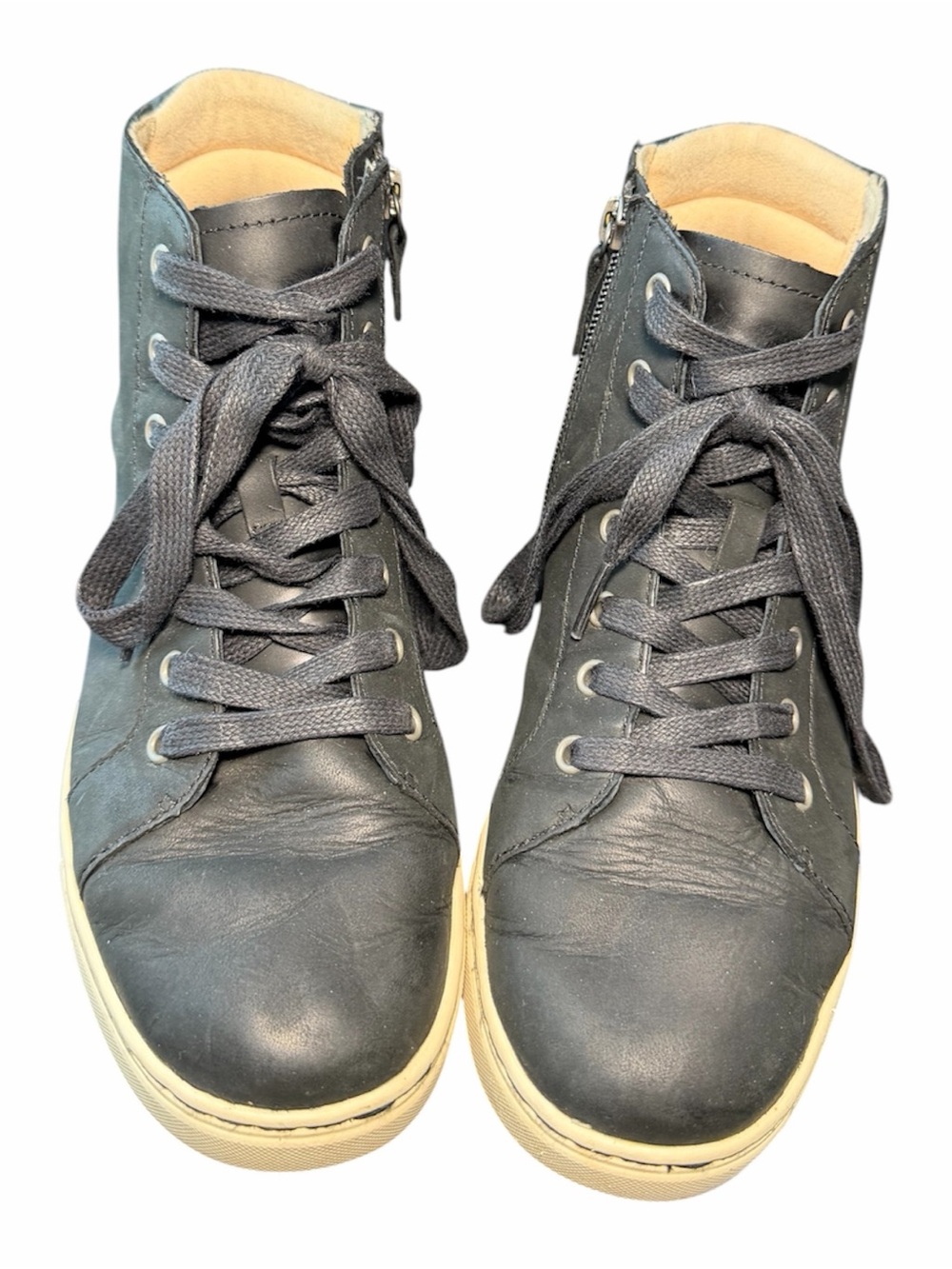 UGG Gradie High Top Sneakers Black Leather Side Zip Women’s 8.5 Style 1014607 - Picture 3 of 11